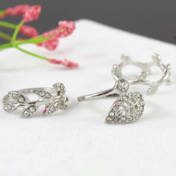 3 Piece Stackable Silver Midi Knuckle Rings - Picture 5 of 6